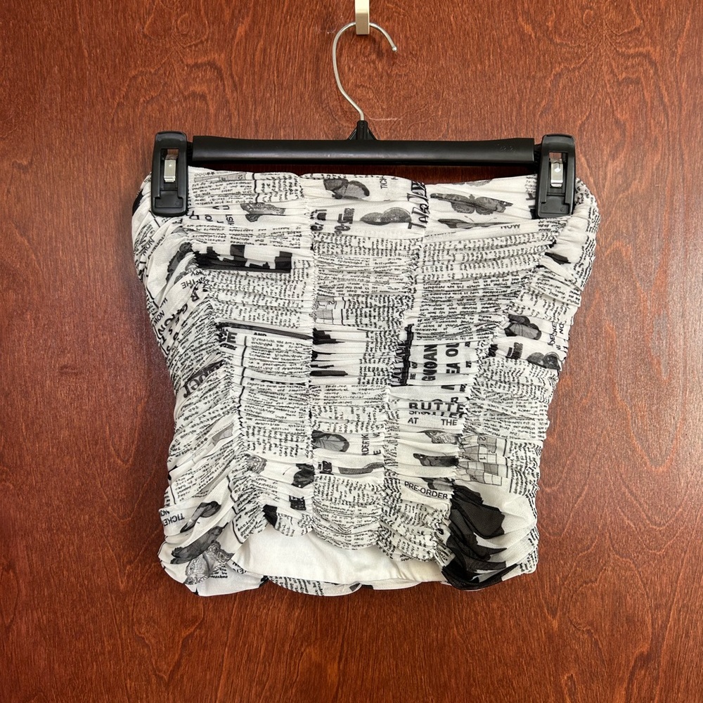 ZARA tube top newspaper print never worn size small